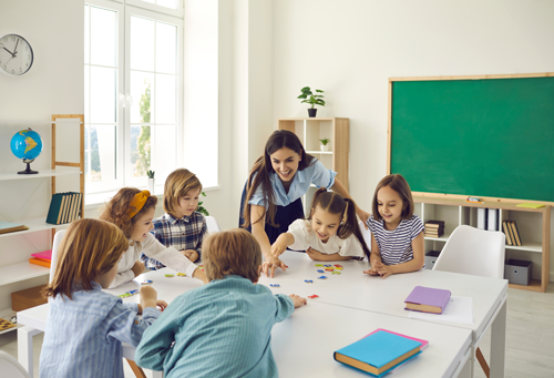 A teacher supporting diverse learners.